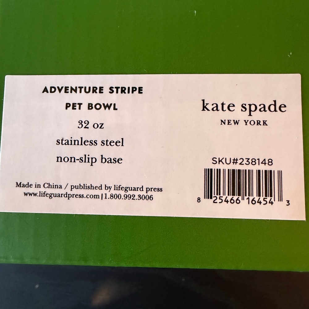Kate Spade M/L  Adventure Stripe Pet Bowl - Picture 12 of 13